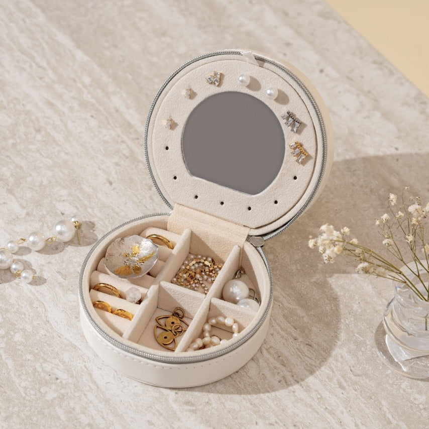 ADEL | Mini Travel Jewelry Case with Mirror - Maison Minimalist