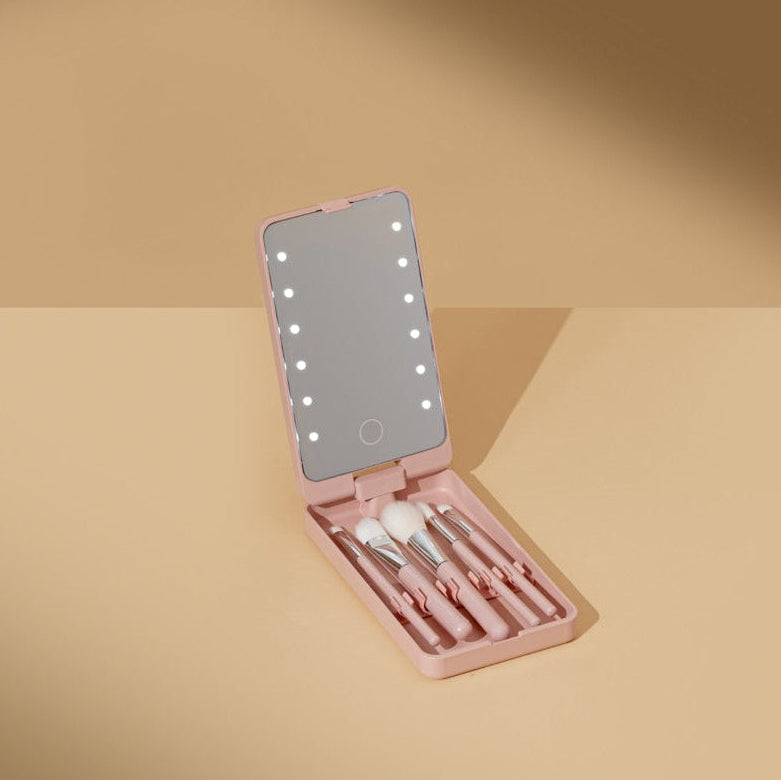 JUNA | Foldable Brush Case with LED Mirror