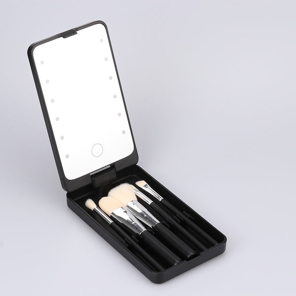 JUNA | Foldable Brush Case with LED Mirror