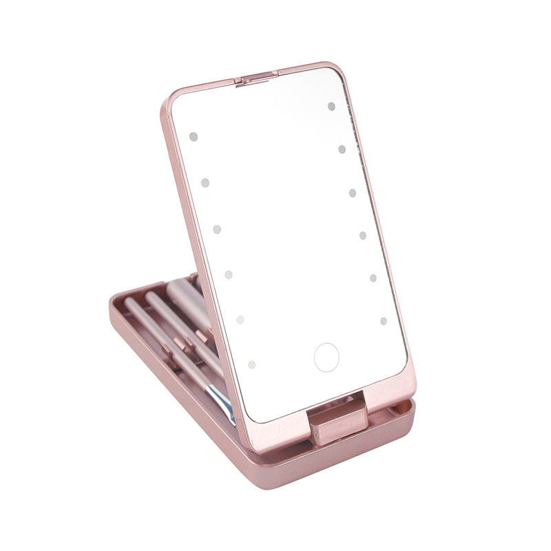 JUNA | Foldable Brush Case with LED Mirror